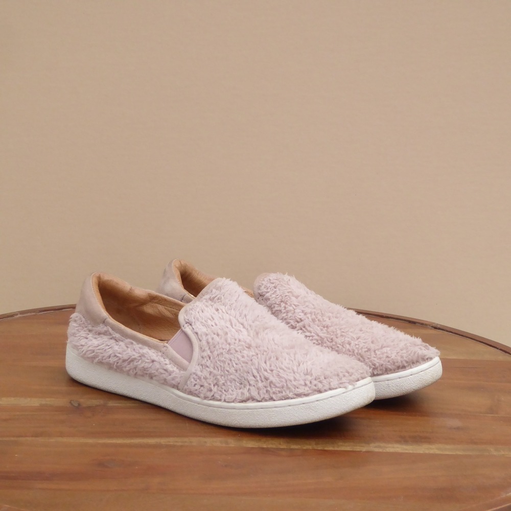 UGG Ricci Womens Shoes Pink Faux Fur Slip On Sneakers 9